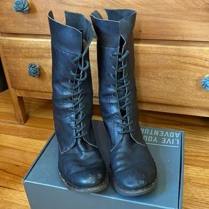 We Who See Black lace up boots